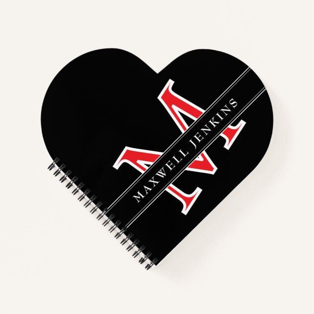 Personalisiertes Heft-Notebook mit Monogramm und N Notizbuch (Vorderseite)