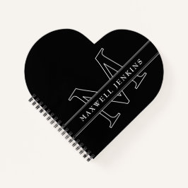 Personalisiertes Heft-Notebook mit Monogramm und N Notizbuch