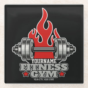 Personalisiertes Heften Dumbell Fitness Gym Glasuntersetzer