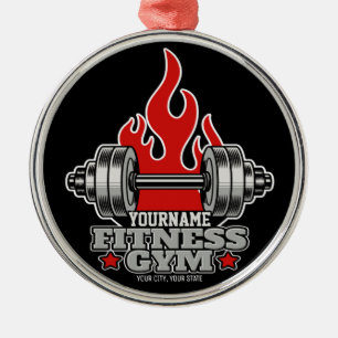 Personalisiertes Heften Dumbell Fitness Gym Ornament Aus Metall
