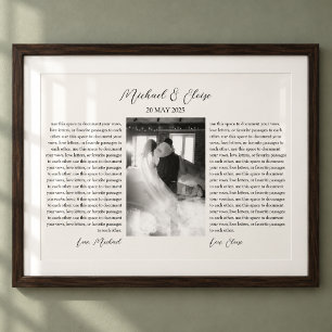 Personalisiertes Heiratsvows Foto halten