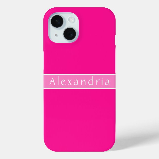Personalisiertes Heiß-Rosa und Rosa Case-Mate iPhone Hülle (Rückseite)