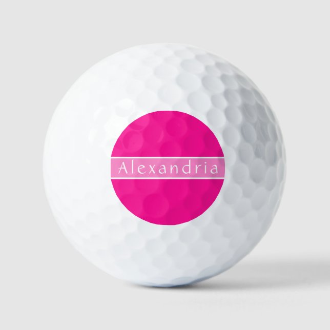 Personalisiertes Heiß-Rosa und Rosa Golfball (Vorderseite)