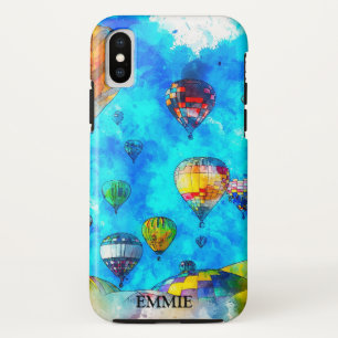 Personalisiertes Heißluftballon-Wasserfarbgemälde Case-Mate iPhone Hülle