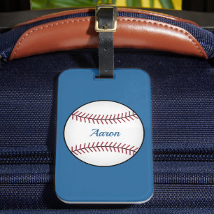 Personalisiertes hellblaues Baseball-Gepäckanhänge Gepäckanhänger