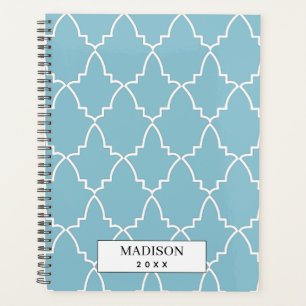 Personalisiertes hellblaues marokkanisches Gitterm Planer