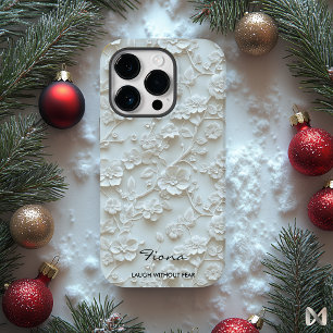 Personalisiertes hellblaues Zitat mit Blumenmotiv Case-Mate iPhone 14 Pro Hülle