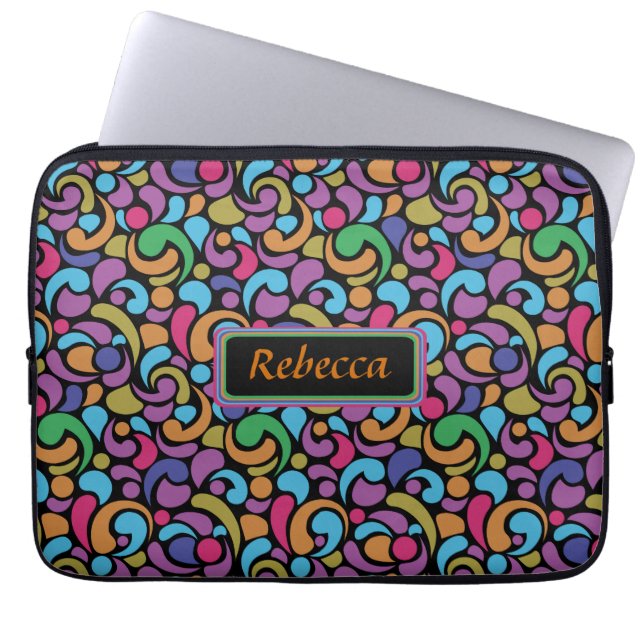 Personalisiertes helles multi Formmuster Laptopschutzhülle (Vorderseite)