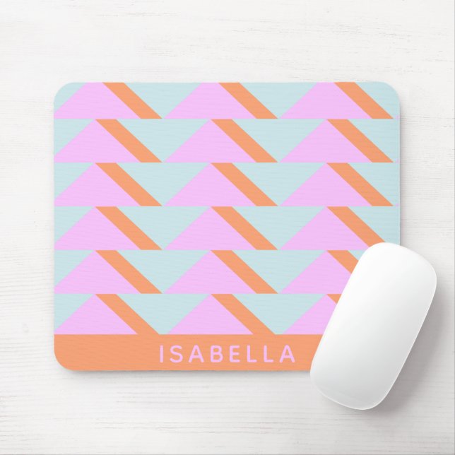 Personalisiertes, helles Pastell-Retro-geometrisch Mousepad (Mit Mouse)