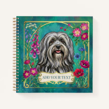Personalisiertes Hellgraues Lhasa-Apso-Quadratnoti