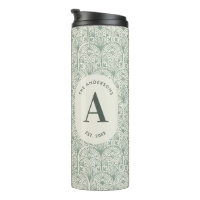 Personalisiertes Hellgrün Monogramm Eleganter Art