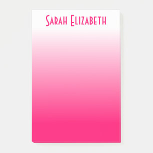 Personalisiertes, hellrosa bis weißes Ombre Post-it Klebezettel