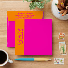 Personalisiertes, hellrosa und orangefarbenes Mono