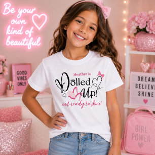 Personalisiertes herausgeputztes Mädchen-Geburtsta T-Shirt