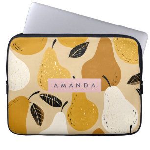 Personalisiertes Herbst-Birnen-Frucht-Design Laptopschutzhülle