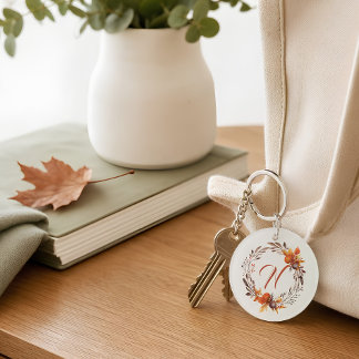 Personalisiertes Herbst-Blumen-Kranz-Schlüsselanhä Schlüsselanhänger