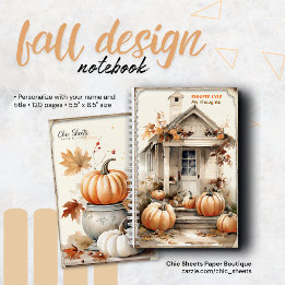 Personalisiertes Herbst-Design-Spiralnotizbuch Notizbuch