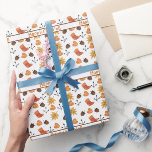 Personalisiertes Herbst-Geschenkpapier Geschenkpapier