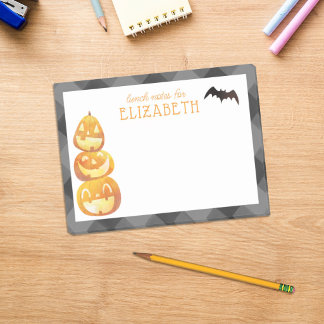 Personalisiertes Herbst-Happy-Kürbisse-Kinder-Mitt Post-it Klebezettel