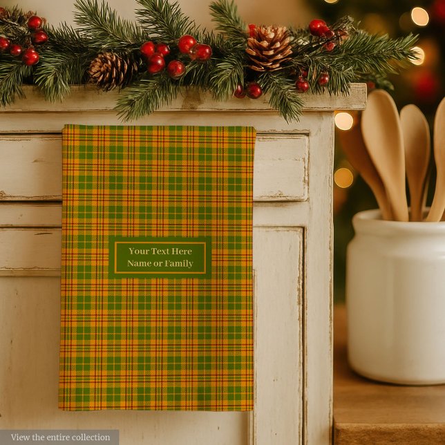 Personalisiertes Herbst-Kochhandtuch-Geschenk Geschirrtuch (Autumn Checkered Dish Towel Personalized Gift Idea)