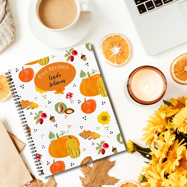 Personalisiertes Herbst-Lover-Notebook Notizbuch (Cute autumn-themed notebook with spiral binding for recipes, ideas, important information, etc.)