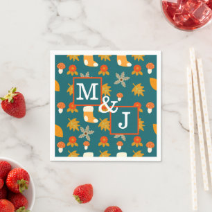 Personalisiertes Herbst-Paar Serviette