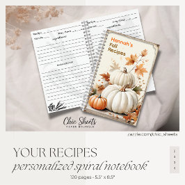 Personalisiertes Herbst-Rezepte Spiral-Notizbuch Notizbuch