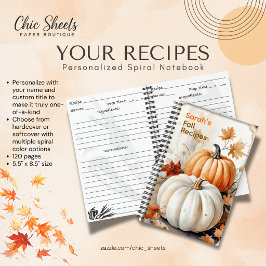 Personalisiertes Herbst-Rezepte Spiralnotizbuch Notizbuch
