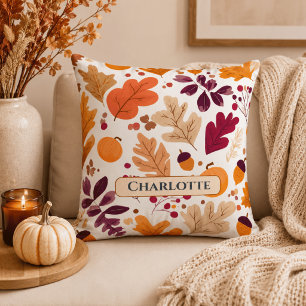 Personalisiertes Herbstkissen – Herbstlaub und Eic Kissen