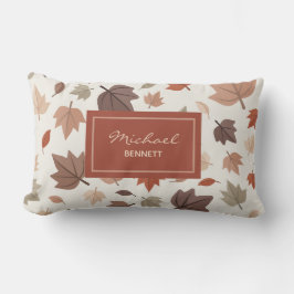 Personalisiertes Herbstlaub-Kissen mit Namen Lendenkissen