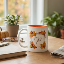 Personalisiertes Herbstlaub-Monogramm