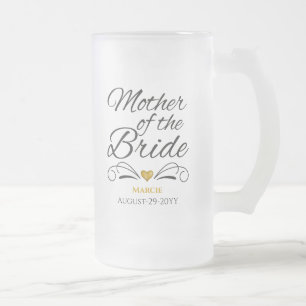Personalisiertes Herz der Goldenen Mutter der Brau Mattglas Bierglas
