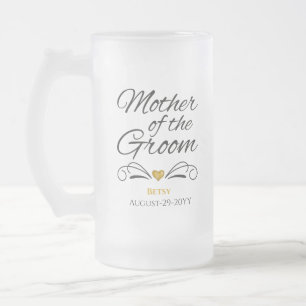 Personalisiertes Herz der Goldmutter Mattglas Bierglas