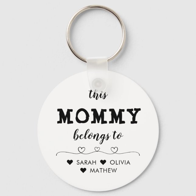 Personalisiertes Herz Dieses Mama Oma gehört zu Schlüsselanhänger (Vorderseite)