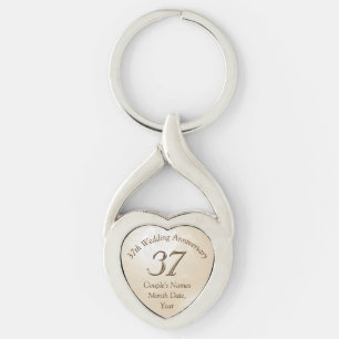 Personalisiertes Herz formte ein 37 Schlüsselanhänger