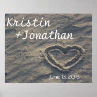 Personalisiertes Herz im Sand-Hochzeitsgeschenk-Po