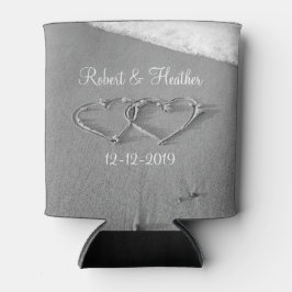 Personalisiertes Herz in Sand Hochzeit kann Kühler Dosenkühler