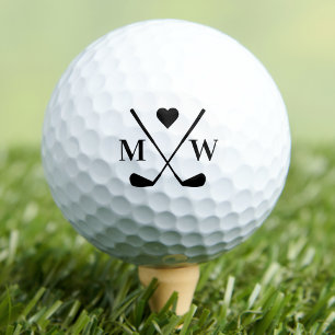 Personalisiertes Herz-Initialen-Monogramm Golfball