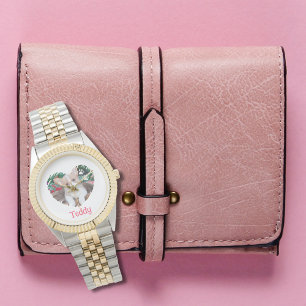 Personalisiertes Herz mit Paw Prints & Foto Armbanduhr