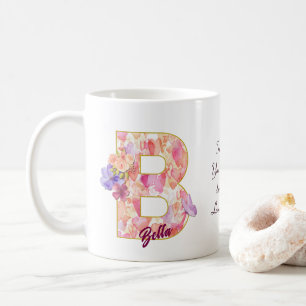 Personalisiertes Herz Muster B Anfangsbuchstabe De Kaffeetasse
