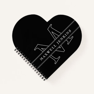 Personalisiertes Herz-Notizbuch mit Monogramm und  Notizbuch