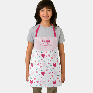 Personalisiertes Herz-Print-Schürze für kleine Bäc Schürze