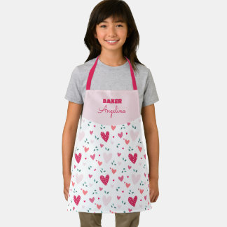 Personalisiertes Herz-Print-Schürze für kleine Bäc Schürze