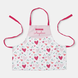 Personalisiertes Herz-Print-Schürze für kleine Bäc Schürze