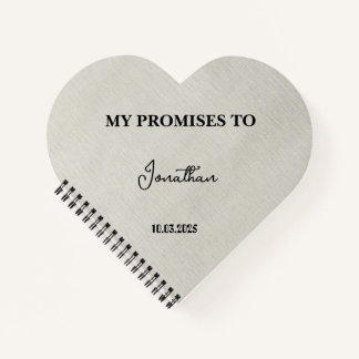 Personalisiertes Herz-Shaped Vow Book| Meine Versp Notizbuch