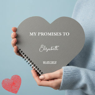 Personalisiertes Herz-Shaped Vow Book  Meine Versp Notizbuch