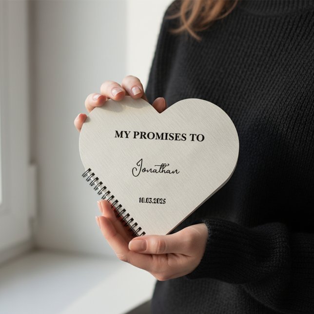 Personalisiertes Herz-Shaped Vow Book| Meine Versp Notizbuch (Personalized heart-shaped notebook to capture wedding vows, promises, and special moments.)