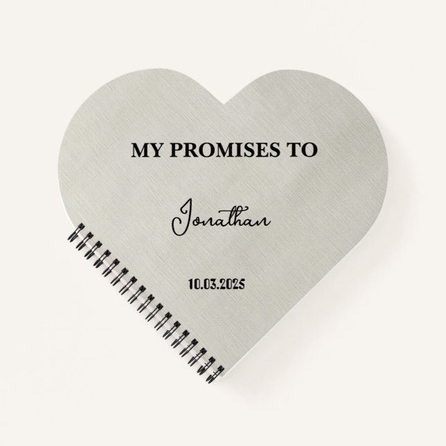 Personalisiertes Herz-Shaped Vow Book| Meine Versp Notizbuch (Vorderseite)