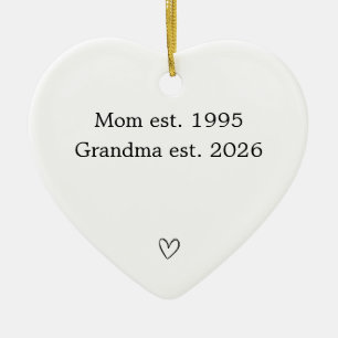 Personalisiertes Herz von Mama an Oma Keramik Ornament