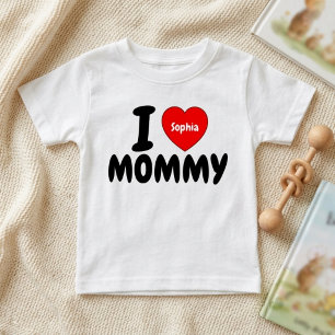 Personalisiertes Herzgeschenk für Mütter Ich lie Baby T-shirt